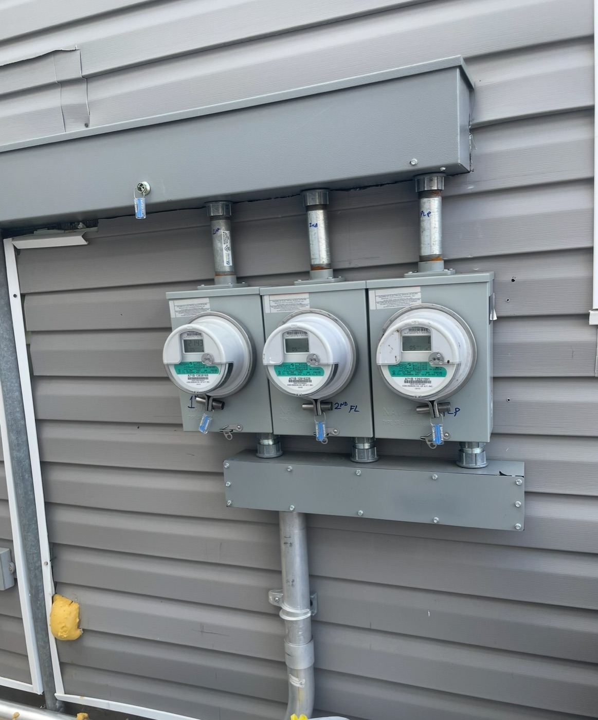 After view of additional new electrical meters