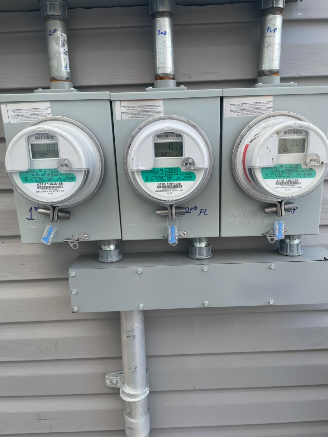 After view of new electrical meters