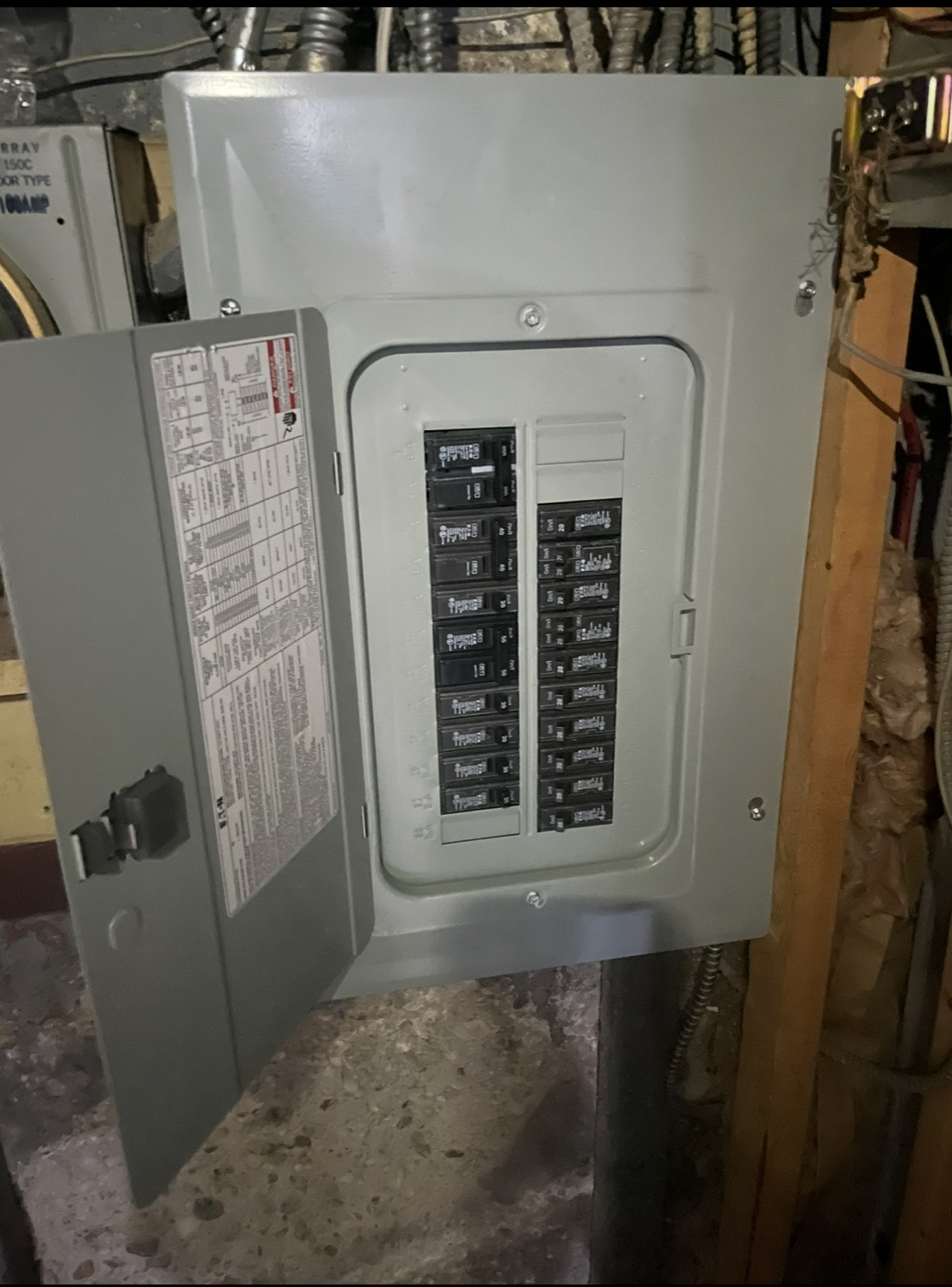 After view of a newly installed electrical panel