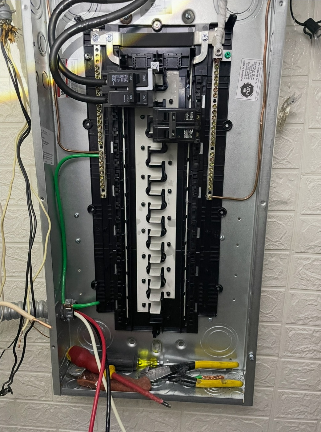 Before view of an electrical panel before Wilteck service