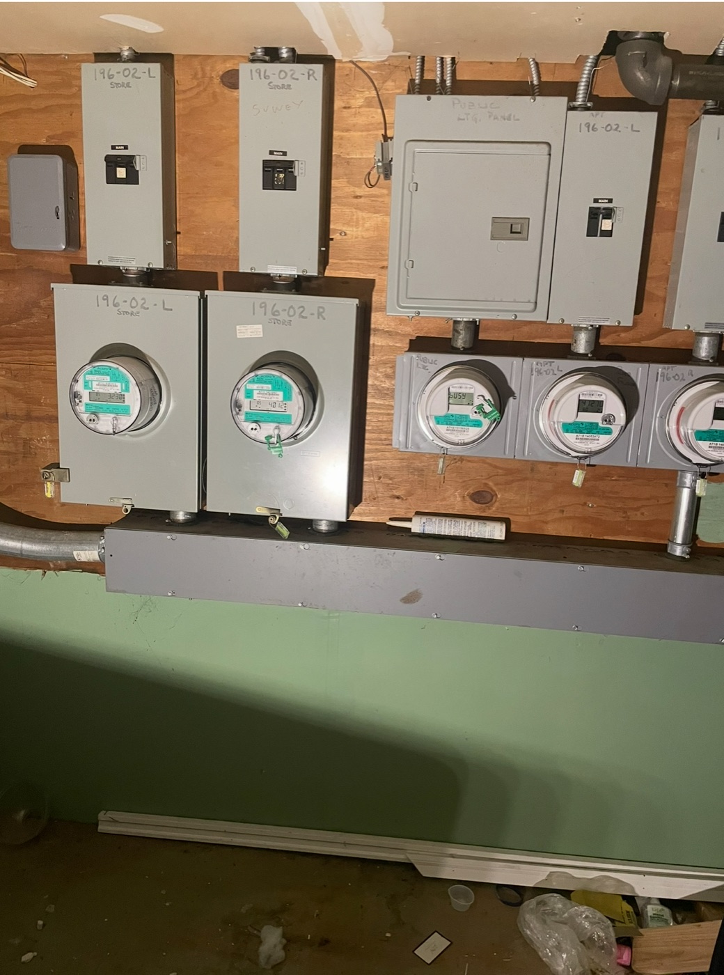 After view of multiple electrical panels