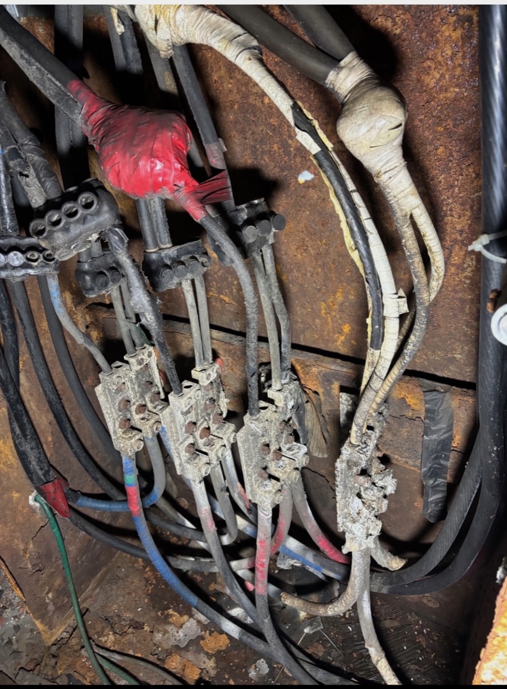 Before view of electrical wiring before service