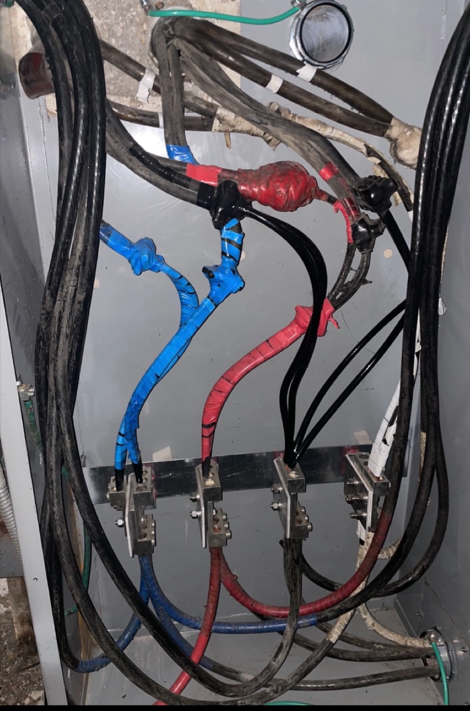 After view of wiring in an electrical panel